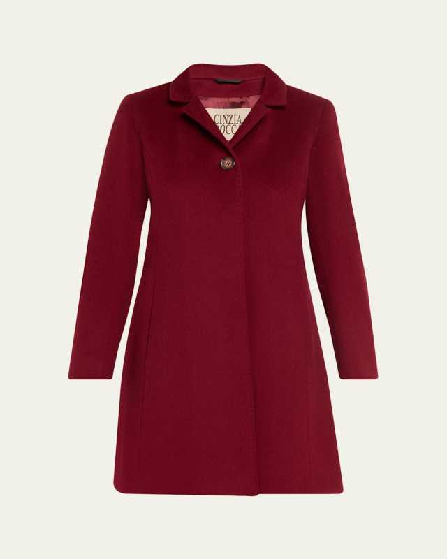 Pure Wool Coat with Inverted Collar